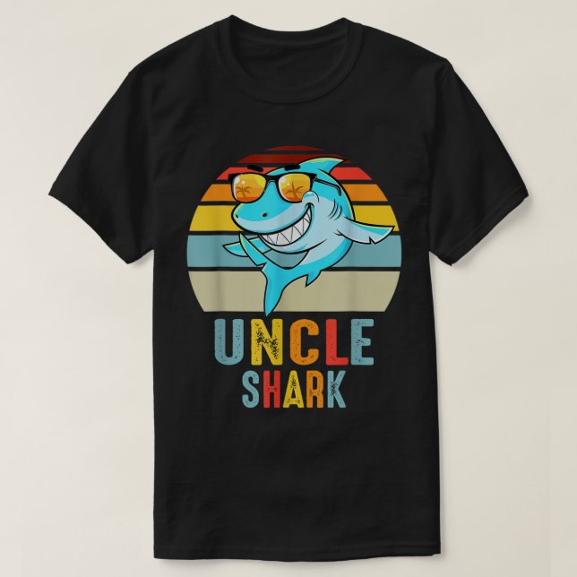 T-shirt Oncle Shark Shirt Shark Family Joyeuse fête des mè (Design devant)