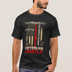 T-shirt Oncle vétéran sous-marin fier Drapeau américain Pa