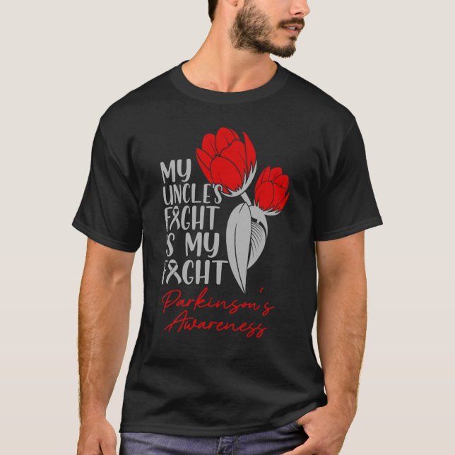 T-shirt Oncle's Fight My Fight Parkinson's Red Tulip (Devant)
