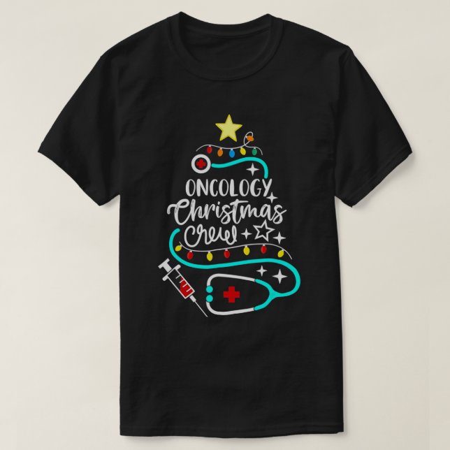 T-shirt Oncologie Équipage de Noël Oncologie Infirmière On (Design devant)