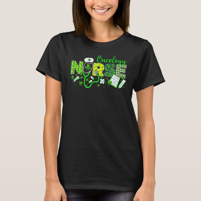 T-shirt Oncologie Infirmière Jour de la Saint Patrick Love (Devant)