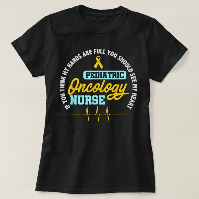 T-shirt Oncologie pédiatrique Infirmière RN Ribbon EKG Can (Design devant)