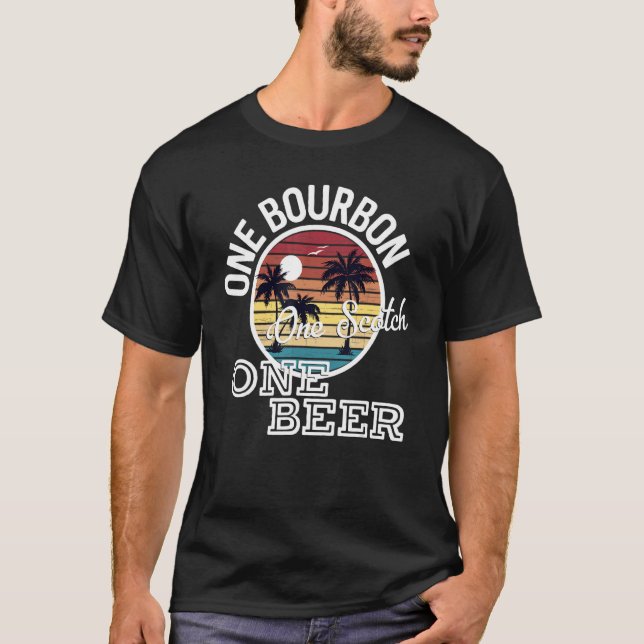 T-shirt One Bourbon One Scotch One Beer Country Music Lyri (Devant)