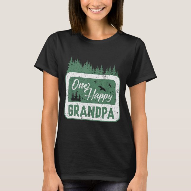 T-shirt One Happy Grandpa Camper 1st Birthday Camng Bear  (Devant)