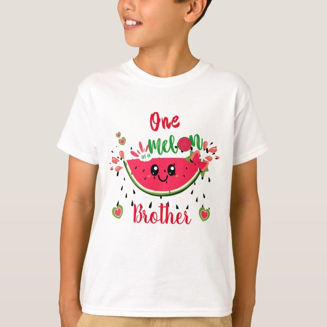 T-shirt One In A Melon Watermelon Anniversaire Party Broth (Devant)