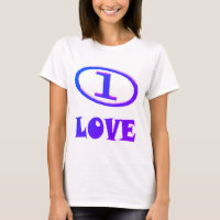 One Love art motif bleu touche pourpre