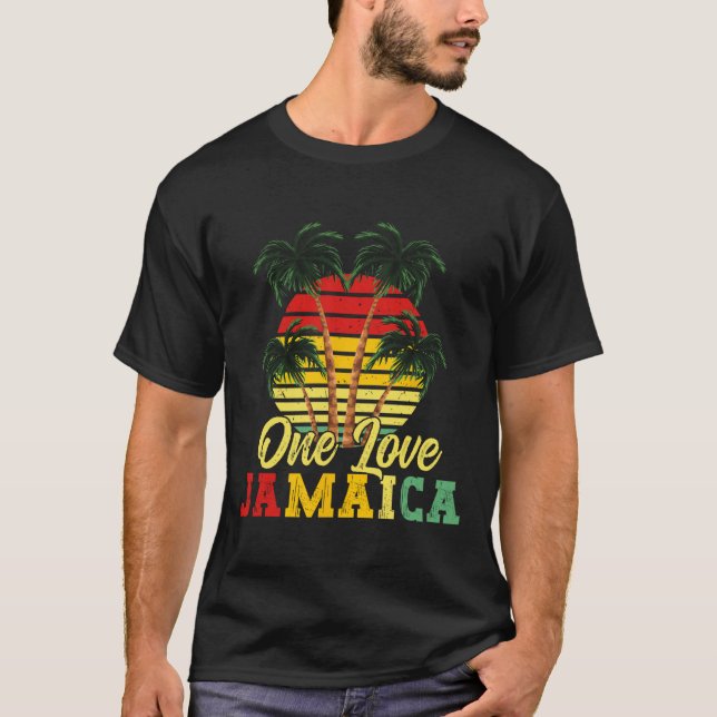T-shirt One Love Jamaïque Summer Family Vacation Jamaican  (Devant)