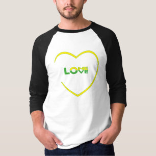 T-shirt One Love One Heart drapeau jamaïcain couleurs avan