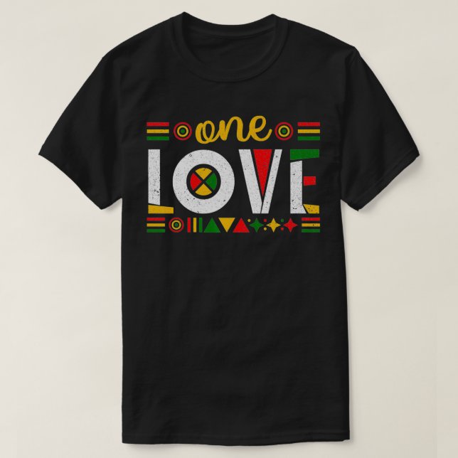 T-shirt One Love Rasta Reggae Jamaïque Music Lover pour bo (Design devant)