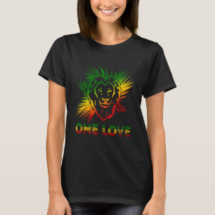 T-shirt One Love Rasta Reggae Lion Of Judah Jamaica Roots