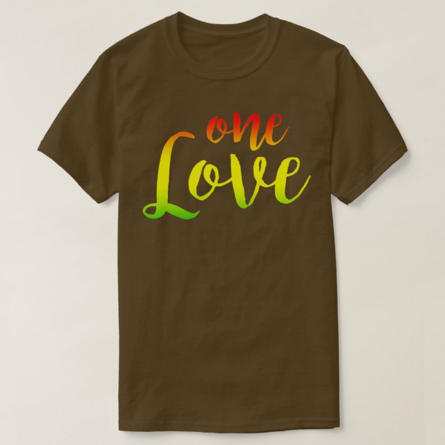 T-shirt One Love Rasta Reggae Roots Vêtements Pas de guerr (Design devant)