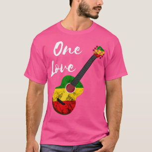 T-shirt One Love Reggae Guitare Rastafari Roots Rasta Regg