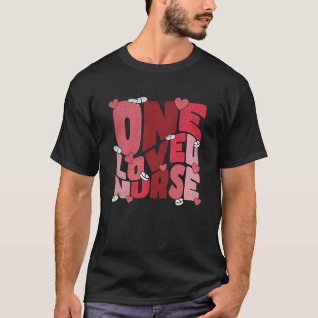 T-shirt One Loved Nurse Valentines Day Heart Stethoscope N (Devant)