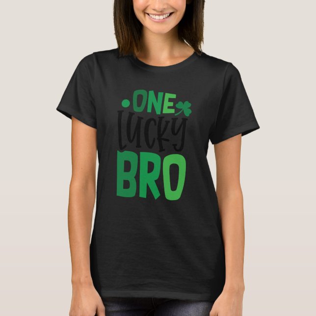 T-shirt One Lucky Bro C Shamrock Irish Ireland (Devant)