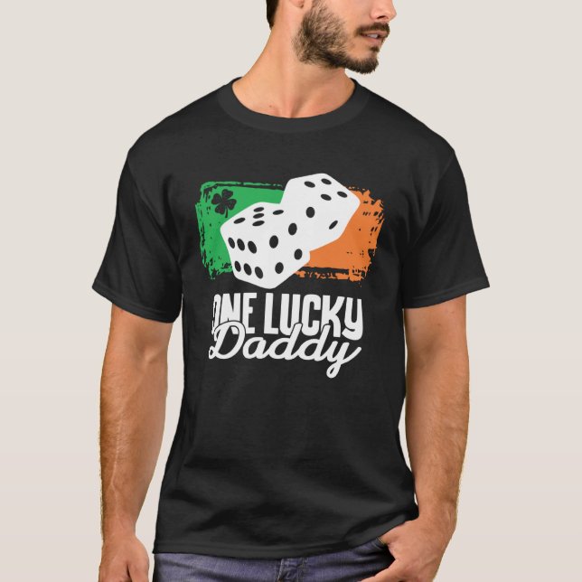 T-shirt One Lucky Daddy Dice Game  Family Group Matching (Devant)