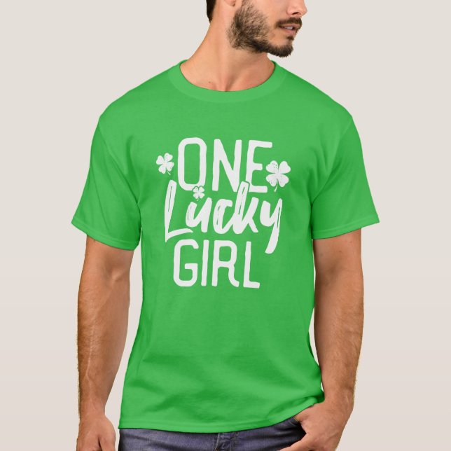 T-shirt One Lucky Girl St. Patrick's Day Matching Pajamas (Devant)