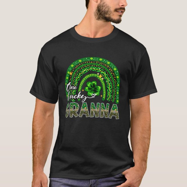 T-shirt One Lucky Granna  Shamrock Rainbow St Patrick s Da (Devant)