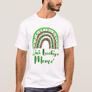 T-shirt One Lucky Meme Irish Rainbow Leopard Patricks Day