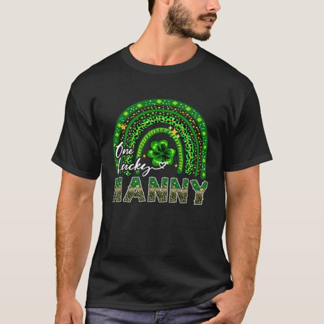 T-shirt One Lucky Nanny  Shamrock Rainbow St Patrick s Day (Devant)