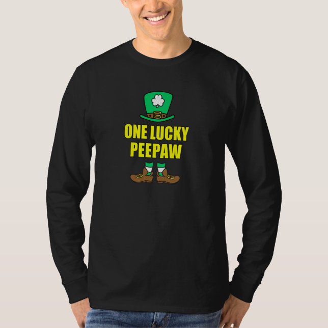 T-shirt One Lucky Peepaw Grandpa Leprechaun St Patricks Da (Devant)