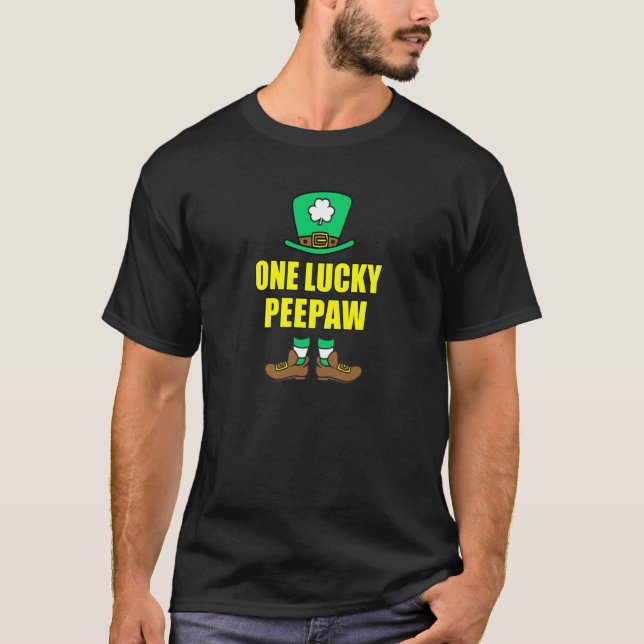 T-shirt One Lucky Peepaw Grandpa Leprechaun St Patricks Da (Devant)