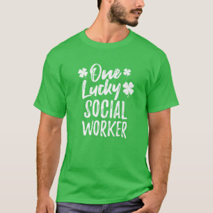 T-shirt One Lucky Social Worker St. Patrick's Day Matching