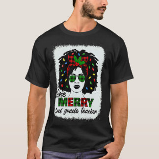 T-shirt One Merry 3rd Grade Teacher Afro African American 