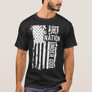 T-shirt One Nation Under God Distressed Flag