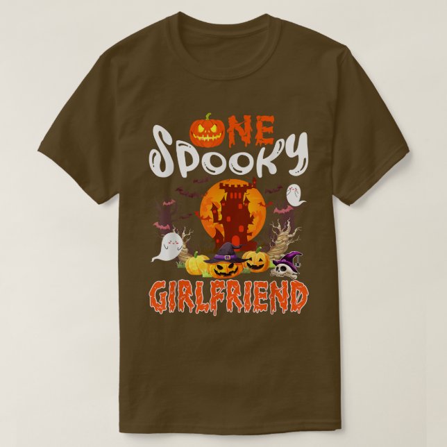 T-shirt One Spooky Funny Girlfriend Halloween Couple Costu (Design devant)