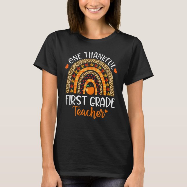 T-shirt One Thankful First Grade Teacher Thanksgiving Rain (Devant)
