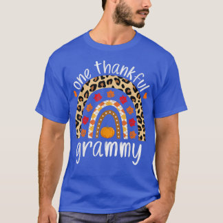 T-shirt One Thankful Grammy Rainbow Leopard Fall Cute Than