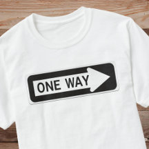 One way black and white street sign
