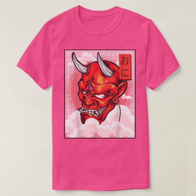 T-shirt Oni Mask Demon Mask Yokai Kawaii Japanese Aestheti (Design devant)
