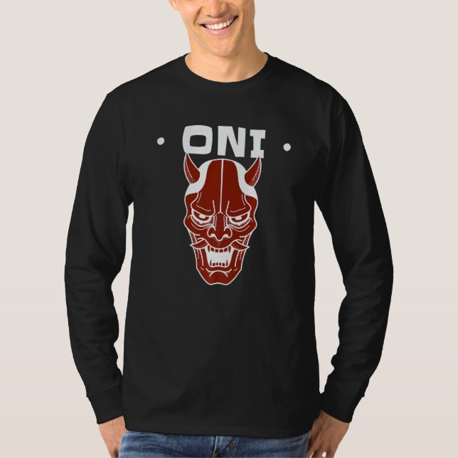 T-shirt Oni Mask Japanese Demon Face Devil Ronin  1 (Devant)
