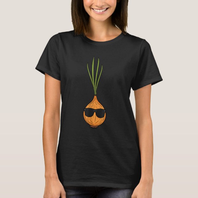 T-shirt Onion Sunglasses Shallot  Vegeterian Farmer Garden (Devant)