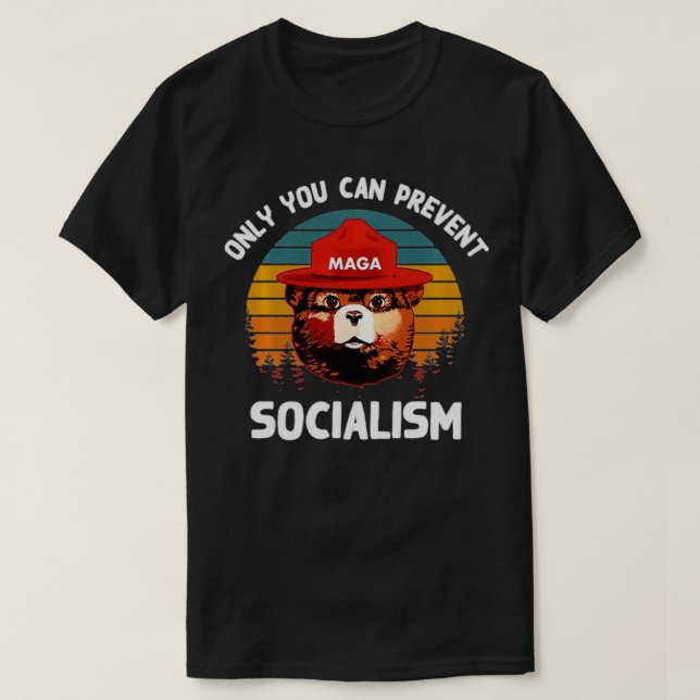 T-shirt Only You Can Prevent Socialism MAGA Bear Republica (Design devant)
