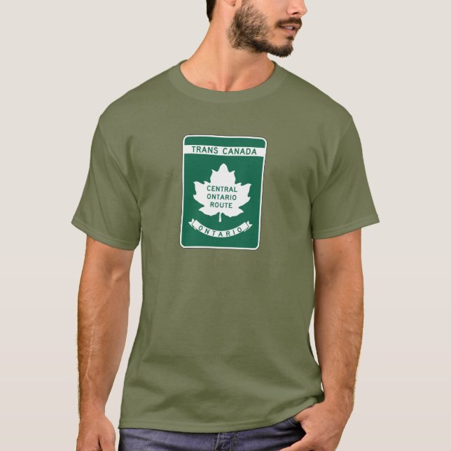 T-shirt Ontario, signe de route du Transport-Canada (Devant)