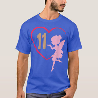 T-shirt Onzième 11e anniversaire fée fée conte fille princ