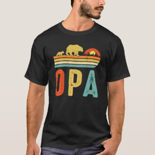 T-shirt Opa Ours Hommes Vintage Rétro Ours Décor Grand-Pèr