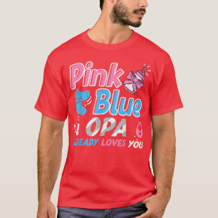 T-shirt OPA Rose Ou Bleu Vous Aime Bébé Genre Révélation