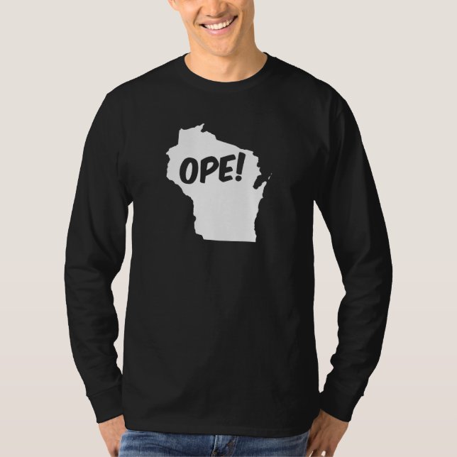 T-shirt Ope Wisconsin State Outline Silhouette Gros F (Devant)