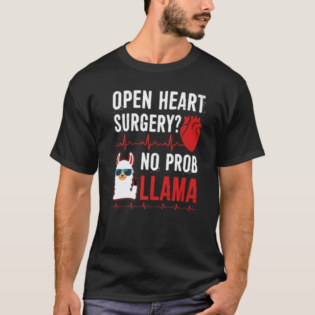 T-shirt Open Heart Surgery No Prob Llama (Devant)