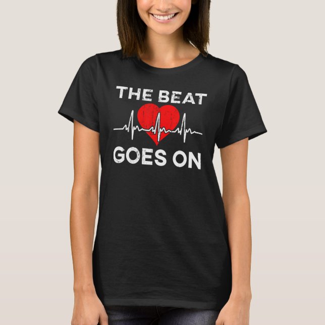 T-shirt Open Heart Surgery Recovery Heart Beat Apparel (Devant)
