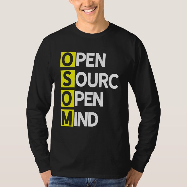 T-shirt Open Source Open Mind 3 Programme Coder Computer D (Devant)