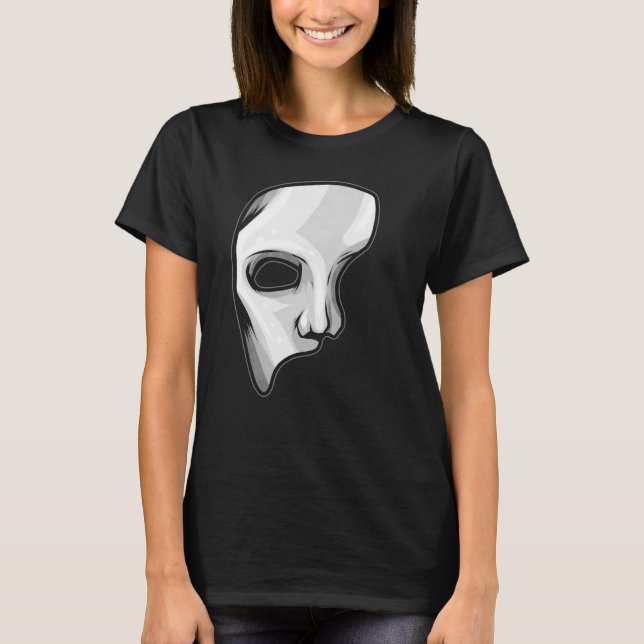 T-shirt Opera Phantom Mask Halloween (Devant)