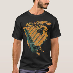 T-SHIRT OPÉRATEUR DE CRANE NORD AMÉRIQUE JIGSAW PUZZLE MAP