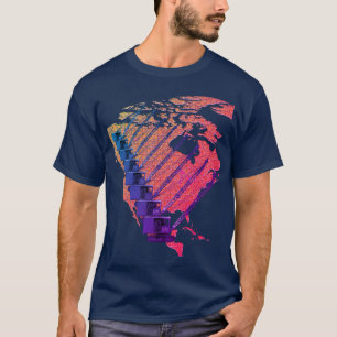 T-SHIRT OPÉRATEUR DE CRANE NORD AMÉRIQUE JIGSAW PUZZLE MAP