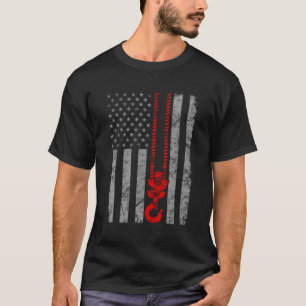 T-shirt Opérateur de grue américain Patriotique Mince Lign