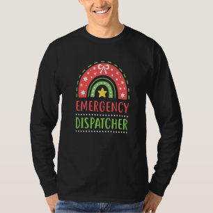 T-shirt Opérateur de secours de Noël Boho Rainbow 911 Télé