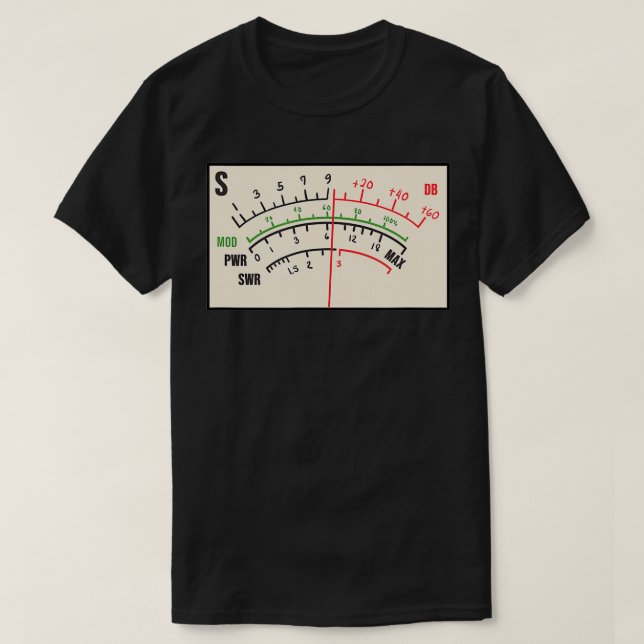 T-shirt Opérateur radio amateur de compteurs SWR (Design devant)